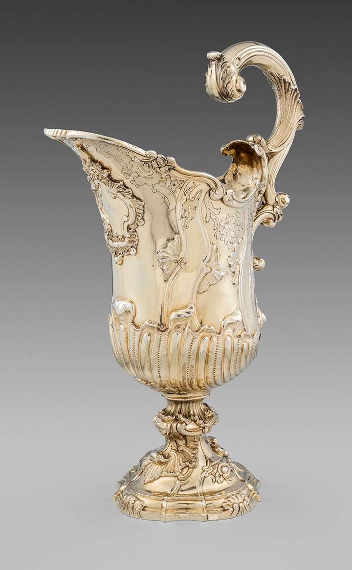 A George III Rococo Helmet-Shaped Ewer